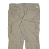 CARHARTT Mens Cotton Beige Relaxed Cargo Trousers W40 L30 Workwear Casual