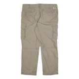 CARHARTT Mens Cotton Beige Relaxed Cargo Trousers W40 L30 Workwear Casual