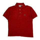 Lacoste Polo Shirt - Medium Red Cotton