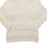 FAT FACE Womens Cream Plain Wool Blend Chunky Knit Roll Neck Jumper UK 10