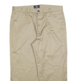 DOCKERS Mens Polyester Blend Beige Relaxed Straight Trousers W36 L25 Casual