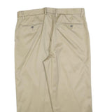 DOCKERS Mens Polyester Blend Beige Relaxed Straight Trousers W36 L25 Casual