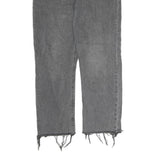 LEVI'S 501 Mens Jeans Grey Regular Straight Denim Raw W30 L32 Distressed Hem