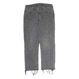 LEVI'S 501 Mens Jeans Grey Regular Straight Denim Raw W30 L32 Distressed Hem