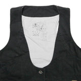 ROXY Womens Black Button Cotton Waistcoat XL Plain Casual Stylish Vest
