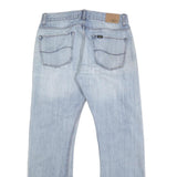 LEE Mens Jeans Blue Regular Straight Denim Light W32 L31 Classic Fit Zip Closure