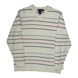 Chaps Ralph Lauren Striped Sweater - Medium Blue Cotton