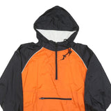 PORT AND COMPANY Mens Orange & Black Hooded Windbreaker Jacket XL Nylon Plain