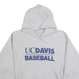 CHAMPION REVERSE WEAVE Mens Grey UC Davis Baseball Pullover Hoodie L Cotton