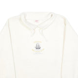 Womens White Plain Pullover Jumper Crew Neck Basic Knit Size S Casual Soft