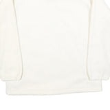 Womens White Plain Pullover Jumper Crew Neck Basic Knit Size S Casual Soft