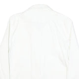 TOMMY HILFIGER Womens White Cotton Blend Button Jacket L Plain Button Pocket