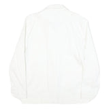 TOMMY HILFIGER Womens White Cotton Blend Button Jacket L Plain Button Pocket