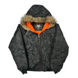 Flight Bare Fox Bomber Jacket - XL Black Polyester