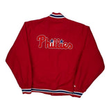 Phillies Majestic Mlb Baseball Jacket - Medium Red Polyester
