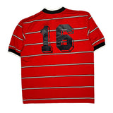 Vintage Wv Rowdies Soccer Club Nike Striped Football Shirt - Large Red Polyester