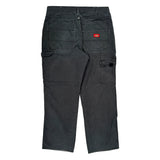 Dickies Double Knee Carpenter Trousers - 33W 30L Black Cotton