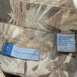 Half Moonbay Floral Hawaiian Shirt - Large Beige Cotton