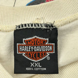 Hansen Harley Davidson Manitowoc Wisconsin Harley Davidson Graphic Long Sleeve T-Shirt - 2XL Cream Cotton