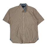 Tommy Hilfiger Checked Short Sleeve Shirt - Large Brown Cotton