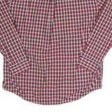 TOMMY HILFIGER Mens Red Blue White Check Shirt XL Classic Button-Down Long
