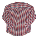 TOMMY HILFIGER Mens Red Blue White Check Shirt XL Classic Button-Down Long