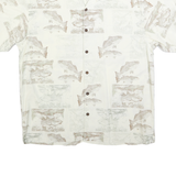 GUY HARVEY Mens Cream & Beige Printed Cotton Blend Shirt XL Relaxed Fit Casual