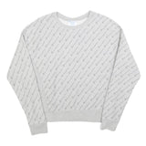 CHAMPION REVERSE WEAVE Mens Grey All Over Logo Crew Neck M Cotton Sweatshirt