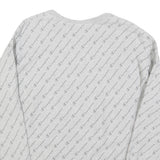 CHAMPION REVERSE WEAVE Mens Grey All Over Logo Crew Neck M Cotton Sweatshirt