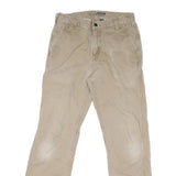 CARHARTT Mens Cotton Blend Beige Regular Leg Trousers W31 L31 Workwear Zip