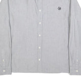 TED BAKER Mens Grey Cotton Blend Shirt XL Button Down Collar Long Sleeve Casual