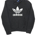 ADIDAS Womens Black Hoodie M Cotton Blend Casual Pullover Sweatshirt