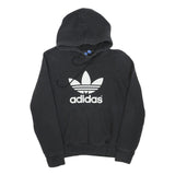 ADIDAS Womens Black Hoodie M Cotton Blend Casual Pullover Sweatshirt