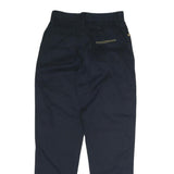ROCCOBARROCO Womens Cotton Navy Blue Regular Fit Straight Leg Trousers W26 L30