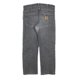 CARHARTT Mens Regular Fit Grey Denim Jeans W34 L26 Zip Closure Durable Style