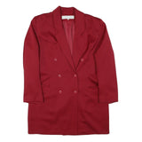 JEAN-LOIC DELBORD Womens Red Wool Double Breasted Jacket L Wool Classic Button