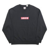 LEVI'S Womens Black S Cotton Crew Neck Pullover Sweatshirt Logo Print
