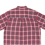 CHAPS RALPH LAUREN Mens Red & Navy Check Shirt L Short Sleeve Button Down Cotton