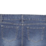 YOM YOM Womens Blue Denim Mini Cotton Blend Skirt L Casual Style Pockets