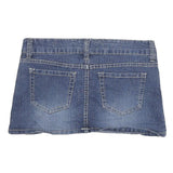 YOM YOM Womens Blue Denim Mini Cotton Blend Skirt L Casual Style Pockets