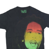 AVELA Mens Black T-Shirt L Short Sleeve Crew Neck Bob Marley Graphic Print