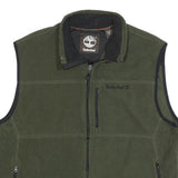 TIMBERLAND Mens Green Polyester Fleece Zip Jacket L Outdoor Casual