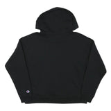CHAMPION Womens Black Hoodie M Cotton Blend Pullover Logo Sweatshirt