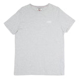 TOMMY JEANS Mens Grey Plain T-Shirt M Short Sleeve Crew Neck Casual Cotton Blend