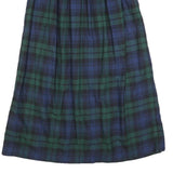 TALBOTS Womens Blue & Green Plaid Button Midi Cotton Skirt XXS Classic Comfort