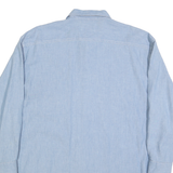 COCA COLA Mens Blue Denim Shirt L Cotton Blend Casual Long Sleeve Button