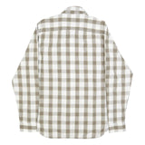 TIMBERLAND Mens White & Beige Check Shirt S Casual Cotton Long Sleeve Button