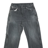 DICKIES Mens Jeans Black Regular Straight Denim Medium W30 L25 Workwear