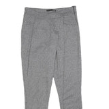 DATCH Womens Polyester Blend Slim Black White Checked Trousers W32 L28 Stylish