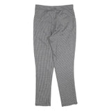 DATCH Womens Polyester Blend Slim Black White Checked Trousers W32 L28 Stylish